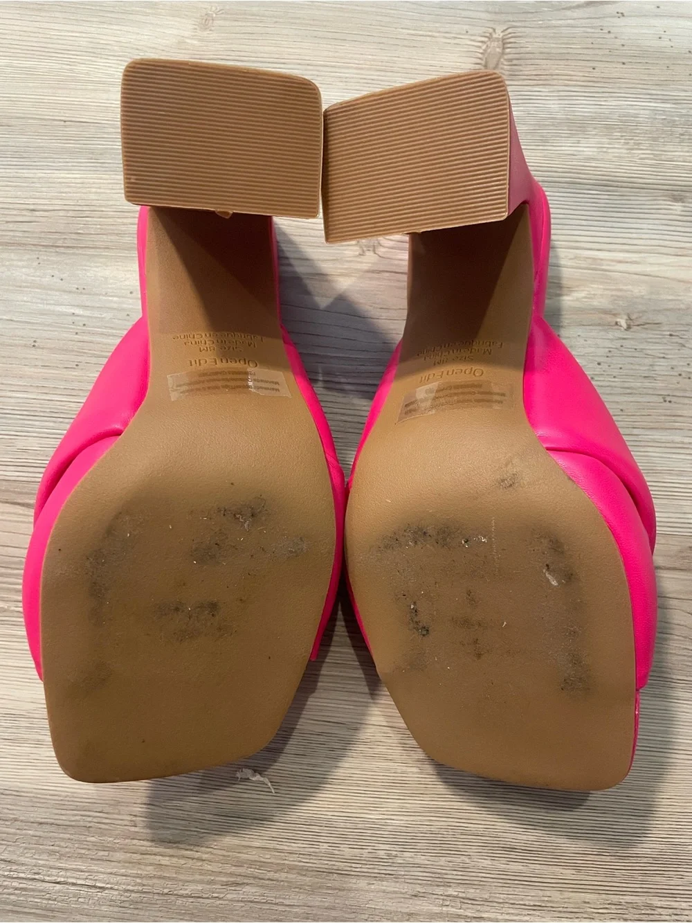 Open Edit Hot Pink Knot-Front Heeled Sandals